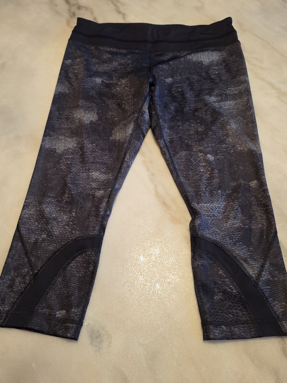 lululemon athletica Black & Charcoal Patterned Crop Leggings